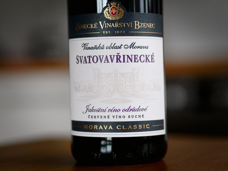 Zámecké Vinařství Bzenec Víno Morava Classic Svatovavřinecké 2016