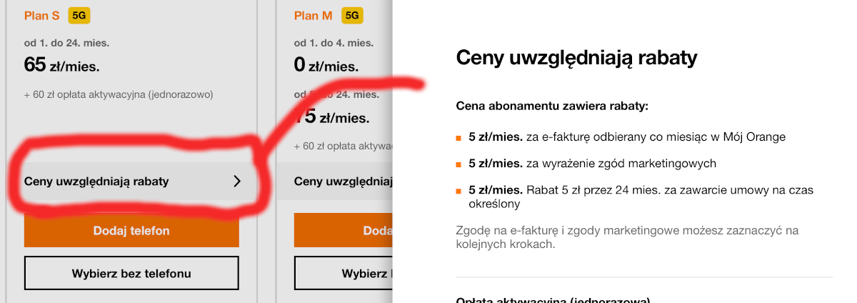 cena uwzględnia rabaty